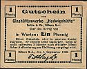 1920 AD., Germany, Weimar Republic, Döbern Niederlausitz (Fettke & Co., Glashüttenwerke Hedwigshütte), Notgeld, currency issue, 1 Pfennig, Tieste 1425.05.01.02. Obverse 