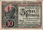 1919 AD., Germany, Weimar Republic, Greiz (Bank für Handel und Industrie), Notgeld, currency issue, 10 Pfennig, Tieste 2445.05.01. Obverse 