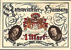 1921 AD., Germany, Weimar Republic, Hamburg, Ratsweinkeller Robert Hahn, Notgeld, collector series issue, 1 Mark, Grabowski/Mehl 548.1. Obverse 