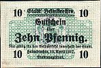 1917 AD., Germany, 2nd Empire, Helmbrechts (town), Notgeld, currency issue, 10 Pfennig, Tieste 2925.05.05.1.C var. 5663 Obverse