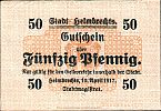 1917 AD., Germany, 2nd Empire, Helmbrechts (town), Notgeld, currency issue, 50 Pfennig, Tieste 2925.05.07.2.B. 22777 Obverse