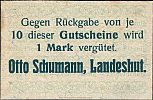 1920 AD., Germany, Weimar Republic, Landeshut in Schlesien, Schumann, Otto, Notgeld, currency issue, 10 Pfennig, Tieste 3830.20.01.A. 4362 Reverse 