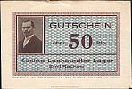 1920-1921 AD., Germany, Weimar Republic, Lockstedter Lager, Emil Rachow, Kasino, Notgeld, collector series issue, 50 Pfennig, Grabowski/Mehl 811.1a. 12051 Obverse 
