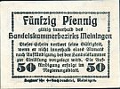 1920 AD., Germany, Weimar Republic, Meiningen (Handels- und Gewerbekammer), Notgeld, currency issue, 50 Pfennig, Tieste 4465.05.04.2. 82448 Reverse