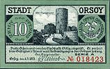 1921 AD., Germany, Weimar Republic, Orsoy (town), Notgeld, collector series issue, 10 Pfennig, Grabowski/Mehl 1026.1a-1/3. 018423 Obverse 