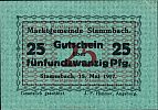 1917 AD., Germany, 2nd Empire, Stammbach (municipality), Notgeld, currency issue, 25 Pfennig, Tieste 7070.05.12A. Obverse 