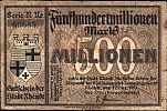 1923 AD., Germany, Weimar Republic, Rheydt, town, 500.000.000 Mark, Keller 4561q. N 69683 Obverse 