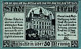 1919 AD., Germany, Weimar Republic, Neuss (town), Notgeld currency issue 50 Pfennig, Grabowski N25.6a. 108124 Obverse 