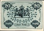 1918 AD., Germany, Weimar Republic, Neuss (town), Notgeld, currency issue 20 Mark, Geiger 377.03. Reverse 