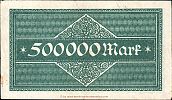 1923 AD., Germany, Weimar Republic, Neuss (Landkreis), Notgeld, currency issue, 500.000 Mark, Keller 3850a.1. 53092 Reverse 
