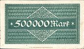 1923 AD., Germany, Weimar Republic, Neuss (Landkreis), Notgeld, currency issue, 500.000 Mark, Keller 3850a.1. 097710 Reverse 
