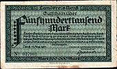 1923 AD., Germany, Weimar Republic, Neuss (Landkreis), Notgeld, currency issue, 500.000 Mark, Keller 3850a.1. 037901 Obverse 