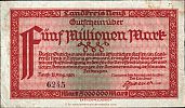 1923 AD., Germany, Weimar Republic, Neuss (Landkreis), Notgeld, currency issue, 5.000.000 Mark, Tieste 25.12. 6245 Obverse 
