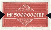 1923 AD., Germany, Weimar Republic, Neuss (Landkreis), Notgeld, currency issue, 5.000.000 Mark, Tieste 25.12 var. (devalued). 2329 Reverse 