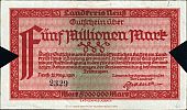 1923 AD., Germany, Weimar Republic, Neuss (Landkreis), Notgeld, currency issue, 5.000.000 Mark, Tieste 25.12 var. (devalued). 2329 Obverse 