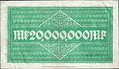 1923 AD., Germany, Weimar Republic, Neuss (Landkreis), Notgeld, currency issue, 20.000.000 Mark, Tieste 25.26. 8073 Reverse 