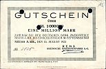 1923 AD., Germany, Weimar Republic, Neuss (REMA Rheinische Maschinen Fabrik A.-G.), Notgeld, currency issue, 1.000.000 Mark, v.E 1029,3 var. 2525 Obverse 
