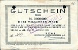1923 AD., Germany, Weimar Republic, Neuss (REMA Rheinische Maschinen Fabrik A.-G.), Notgeld, currency issue, 3.000.000 Mark, v.E 1029,5. 2899 Obverse 