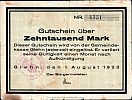 1923 AD., Germany, Weimar Republic, Glehn (municipality), Notgeld, currency issue, 10.000 Mark, Tieste 05.01. 4361 Obverse 