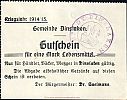 1914-1915 AD., Germany, 2nd Empire, Dinslaken (town), Notgeld, currency issue, 1 Mark, DieÃŸner 83.2.a, Obverse