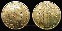 Monaco, 1962 AD., Rainier III, Paris mint, 50 Centimes, KM 144.