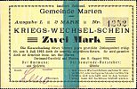 1923 AD., Germany, Weimar Republic, Marten, municipality, Notgeld, currency issue, 2 Mark, Tieste 05.03. 1252 Obverse