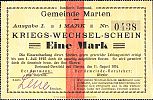 1923 AD., Germany, Weimar Republic, Marten, municipality, Notgeld, currency issue, 1 Mark, Tieste 05.06.2. 0438 Obverse