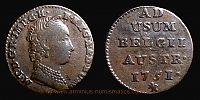 1751 AD., Austrian Netherlands, Maria Theresia, Bruges mint, Liard / Oord, KM 2.