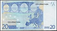 European Union, European Central Bank, Pick 16y. 20 Euro, 2011 AD., Printer: Bank of Greece, N007A1-Y05490621424 Reverse 