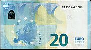European Union, European Central Bank, Pick 22n. 20 Euro, 2015 AD., Printer: Oesterreichische Banknoten und Sicherheitsdruck GmbH, Vienna, Austria, N008E3-NA3519425206 Reverse 