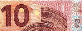 European Union, European Central Bank, Pick 21n. 10 Euro, 2019 AD., Printer: Oesterreichische Banknoten und Sicherheitsdruck GmbH, Vienna, Austria, N013D5-NB*** Reverse 