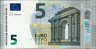 European Union, European Central Bank, Pick 26n. 5 Euro, 2013 AD. Printer: Oesterreichische Banknoten und Sicherheitsdruck GmbH, Vienna, Austria, N020C4-NC4313320001 Obverse 
