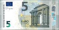 European Union, European Central Bank, Pick 26n. 5 Euro, 2013 AD. Printer: Oesterreichische Banknoten und Sicherheitsdruck GmbH, Vienna, Austria, N020D3-NC3413330972 Obverse 