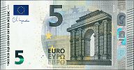 European Union, European Central Bank, Pick 26n. 5 Euro, 2013 AD. Printer: Oesterreichische Banknoten und Sicherheitsdruck GmbH, Vienna, Austria, N020H6-NC6813429767 Obverse 