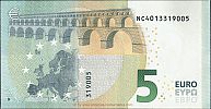 European Union, European Central Bank, Pick 26n. 5 Euro, 2013 AD. Printer: Oesterreichische Banknoten und Sicherheitsdruck GmbH, Vienna, Austria, N020J4-NC4013319005 Reverse 