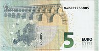 European Union, European Central Bank, Pick 20n. 5 Euro, 2013 AD. Printer: Oesterreichische Banknoten und Sicherheitsdruck GmbH, Vienna, Austria, N014F2-NA2629733005 Reverse 
