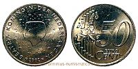2002 AD., Netherlands, Beatrix, Utrecht mint, 50 Euro Cent, KM 239. 