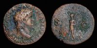  66-67 AD., Nero, Lugdunum mint, As, RIC 543 / 605