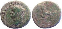  67 AD., Nero, Lugdunum mint, Dupondius, RIC 597.