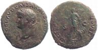 65 AD., Nero, Lugdunum mint, Dupondius, RIC 440 or 412.