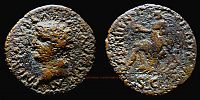  65 AD, Nero, Lugdunum mint, Semis, RIC 480.