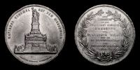 1871 AD., Germany,  second empire, tin medal on the inauguration of the Niederwald monument and the restoration of the German Empire, by Gebr. Hartwig, Offenbach a.M..