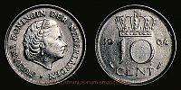 1964 AD., Netherlands, Juliana, Utrecht mint, 10 Cent, KM 182. 