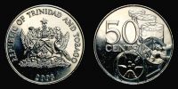 Trinidad and Tobago, 2003 AD., Republic, Franklin mint (USA) non circulating issue, 50 Cents, KM 33.