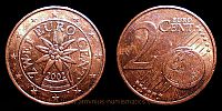 2002 AD., Austria, Vienna mint, 2 Euro Cent, KM 3083. 