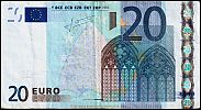European Union, European Central Bank, Pick 10x.1. 20 Euro, 2002 AD., Printer: Giesecke & Devrient, Germany, P015H3-X30210480992 Obverse