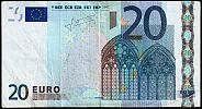 European Union, European Central Bank, Pick 10x.1. 20 Euro, 2002 AD., Printer: Giesecke & Devrient, Germany, P016C5-X30822862448 Obverse 