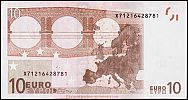 European Union, European Central Bank, Pick 15x.1. 10 Euro, 2011-2019 AD., Printer: Giesecke & Devrient, Germany, P016D3-X71216428781 Reverse 
