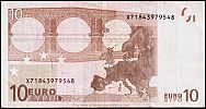 European Union, European Central Bank, Pick 15x.1. 10 Euro, 2011 AD., Printer: Giesecke & Devrient, Germany, P017F2-X71843979548 Reverse 