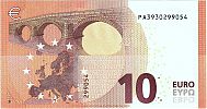 European Union, European Central Bank, Pick 21p. 10 Euro, 2014 AD., Printer: Johan EnschedÃ© Security Print, Haarlem, Netherlands, PA3930299054-P003G2 Reverse 